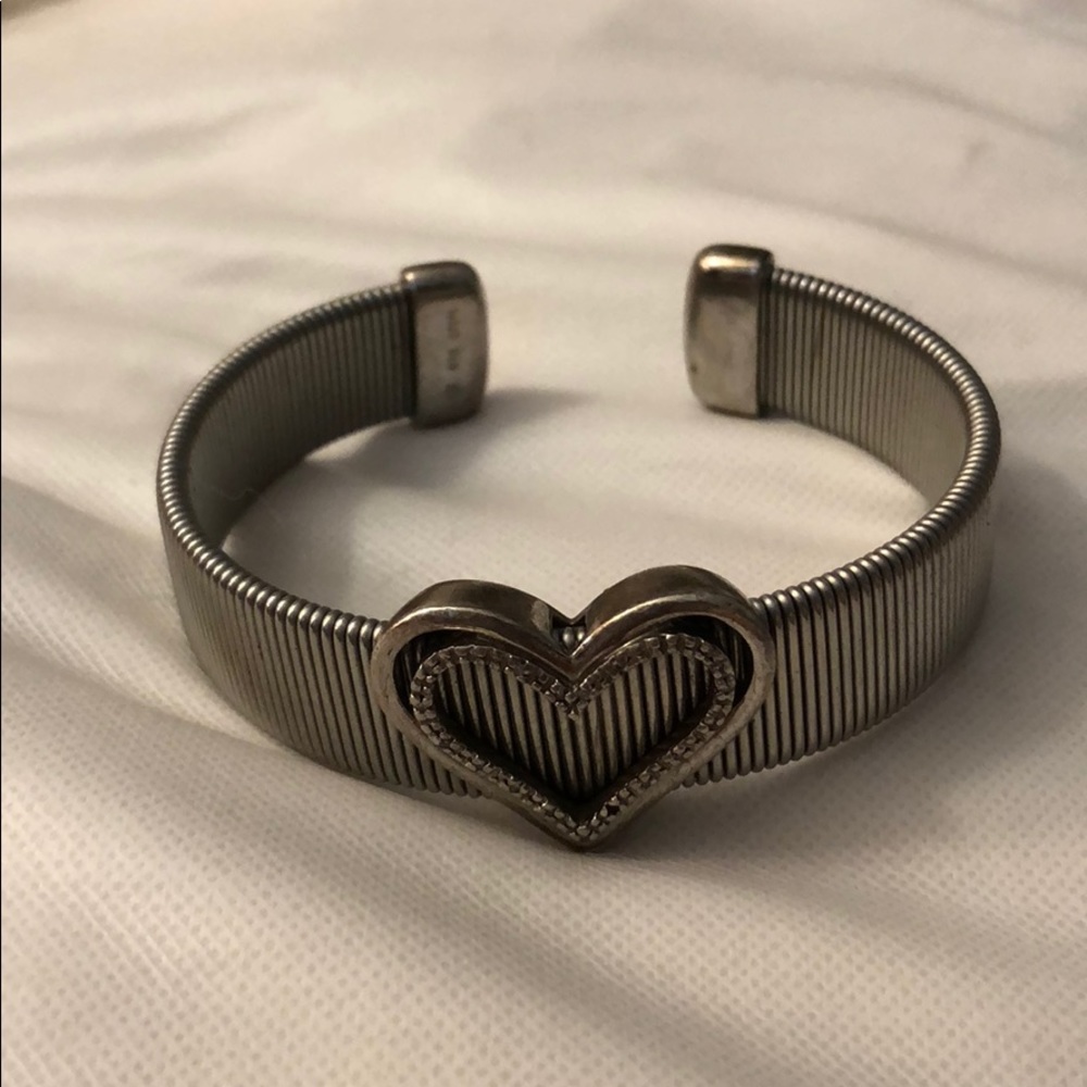 925 silver heart bracelet with diamonds
